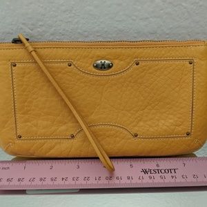 --SOLD--Cole Haan Mustard Yellow Leather Wristlet
